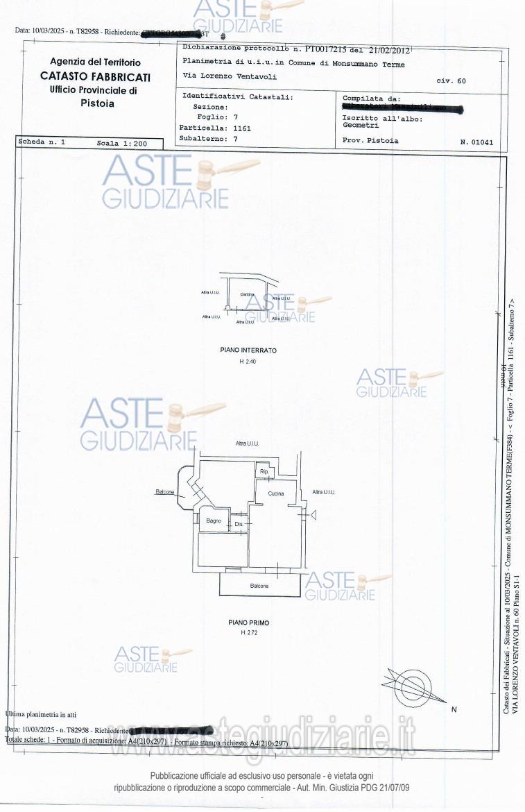 Planimetria del bene