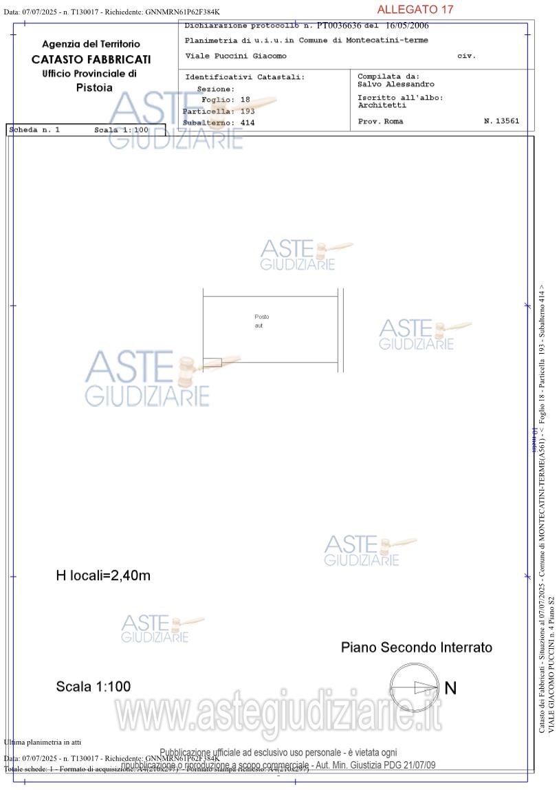 Planimetria del bene
