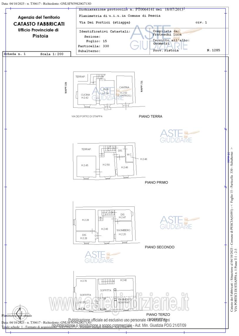 Planimetria del bene