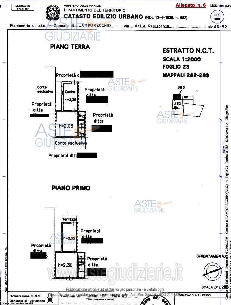 Planimetria del bene