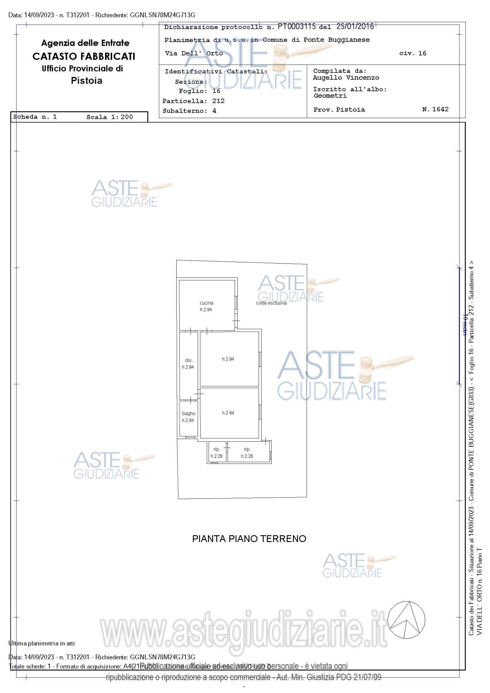 Planimetria del bene