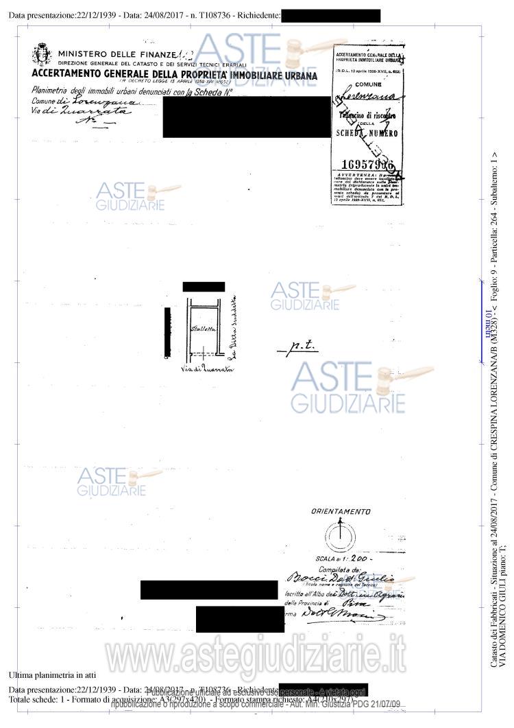 Planimetria del bene