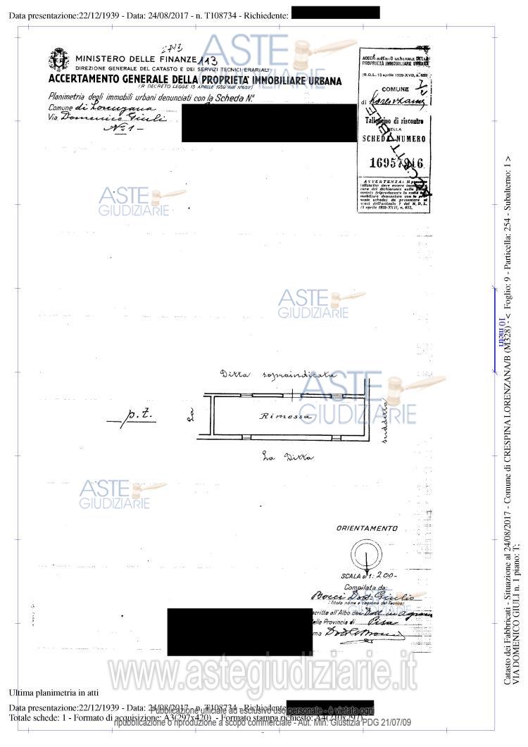 Planimetria del bene