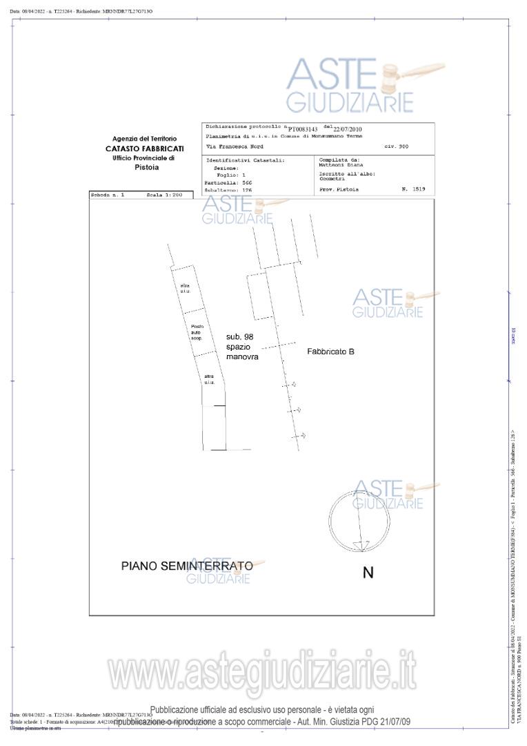 Planimetria del bene