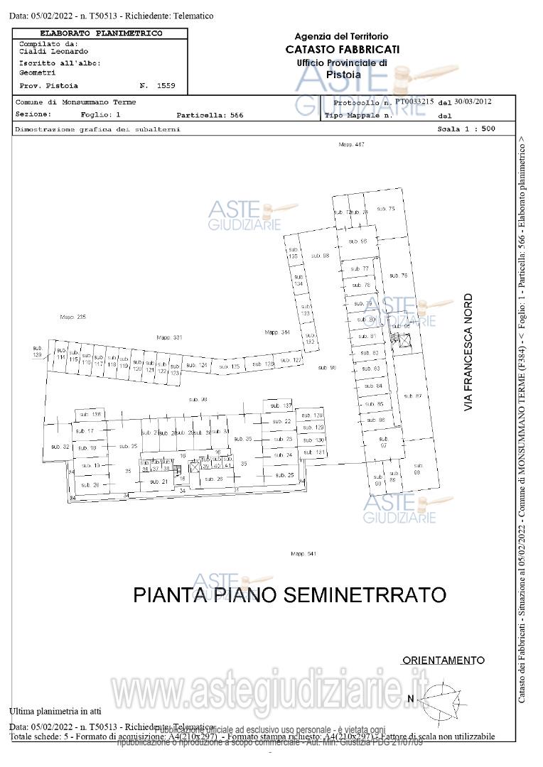 Planimetria del bene