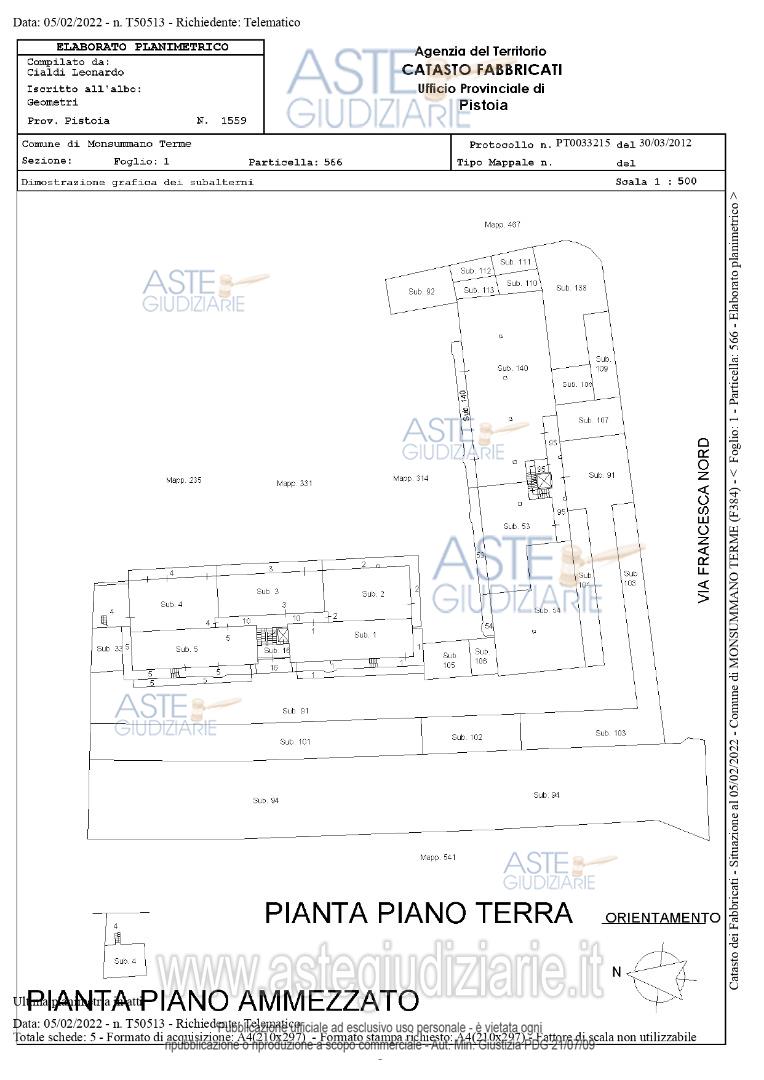 Planimetria del bene