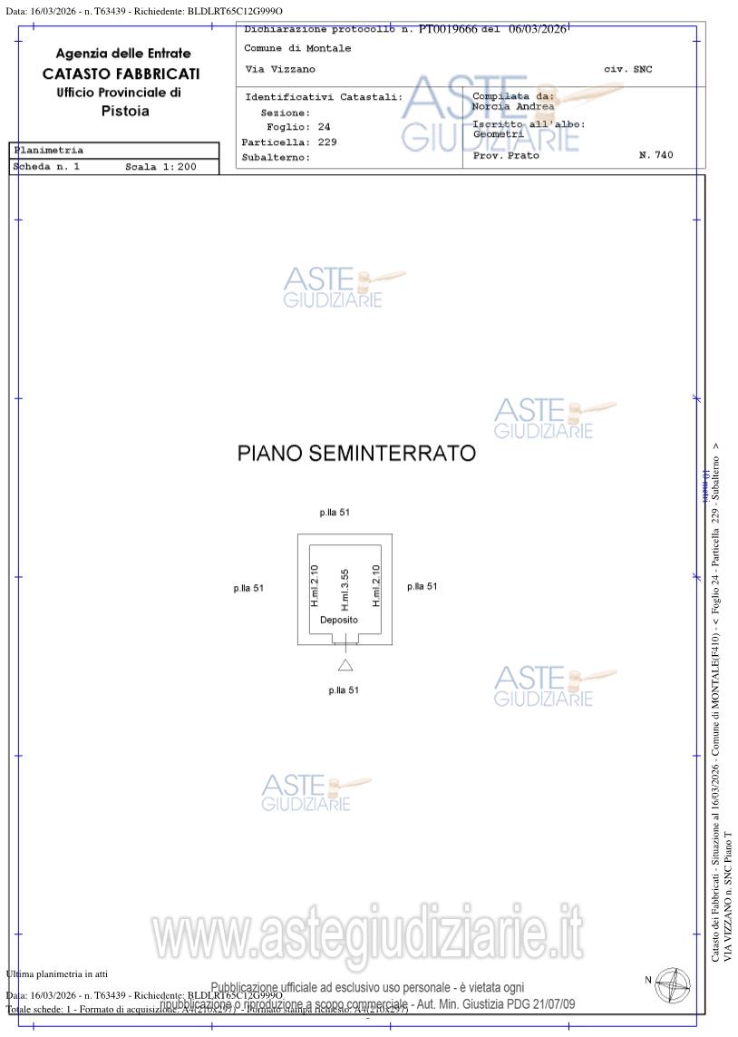 Planimetria del bene