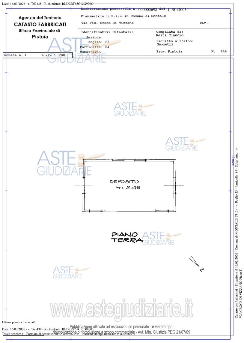 Planimetria del bene