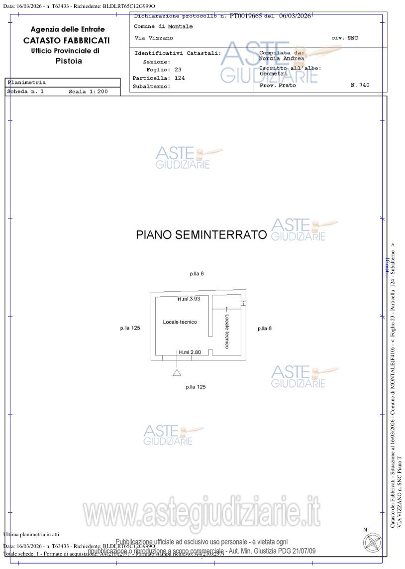Planimetria del bene