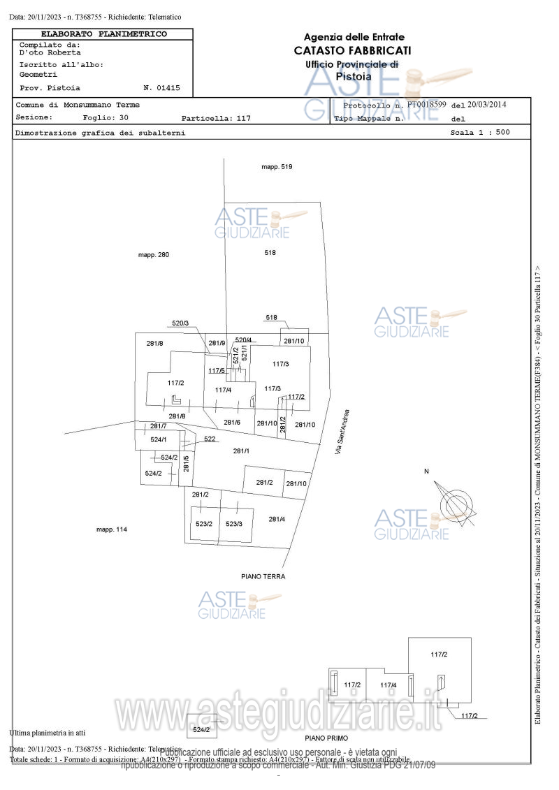 Planimetria del bene