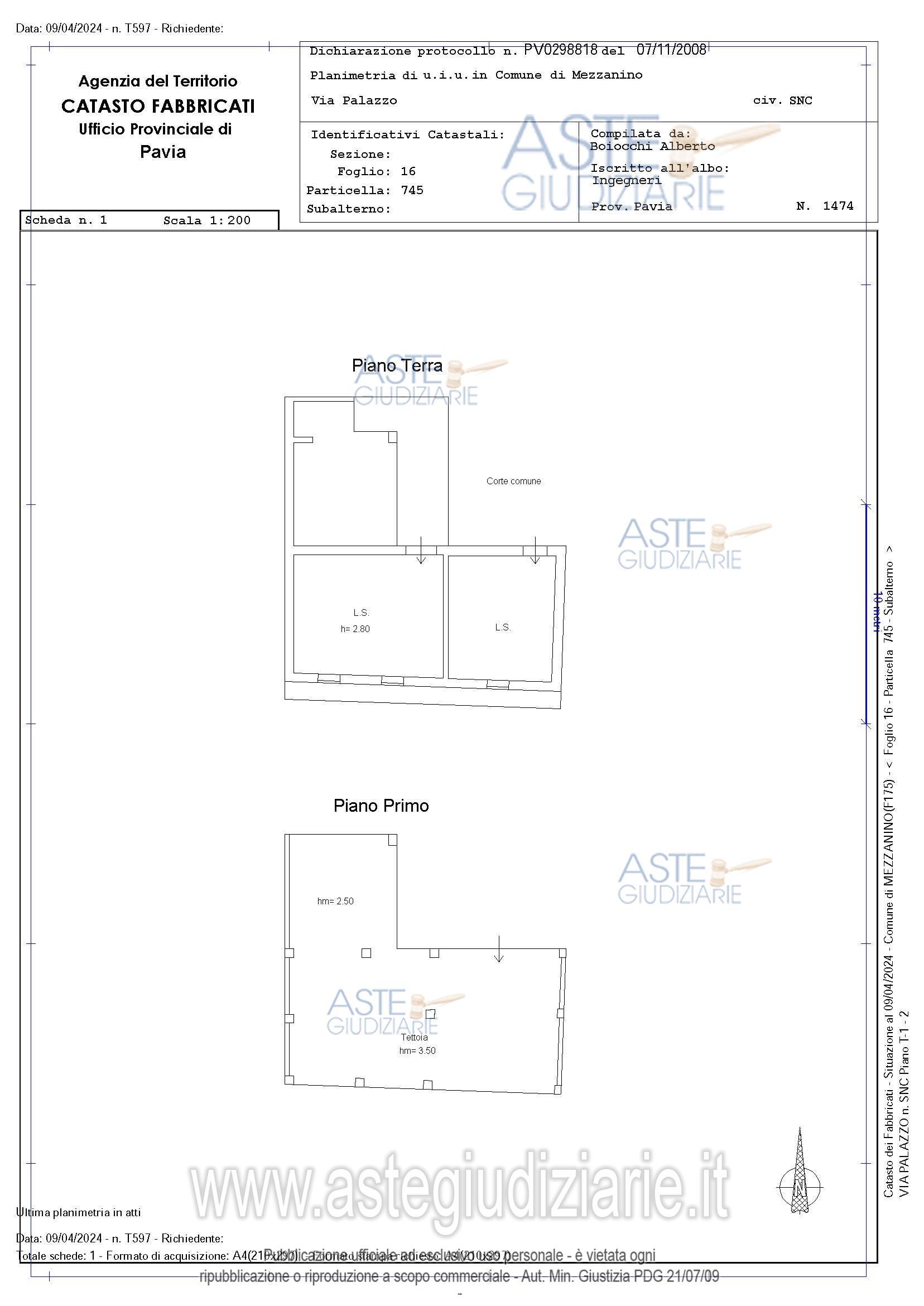 Planimetria del bene