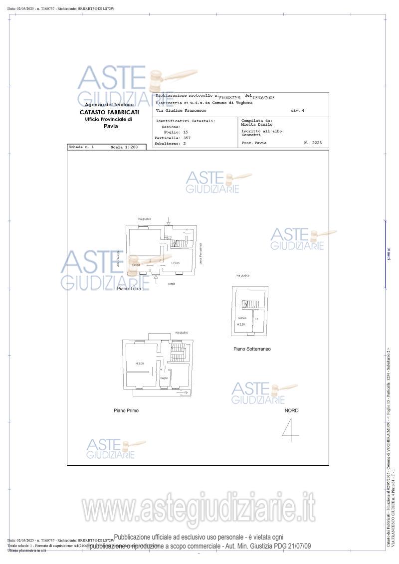 Planimetria del bene