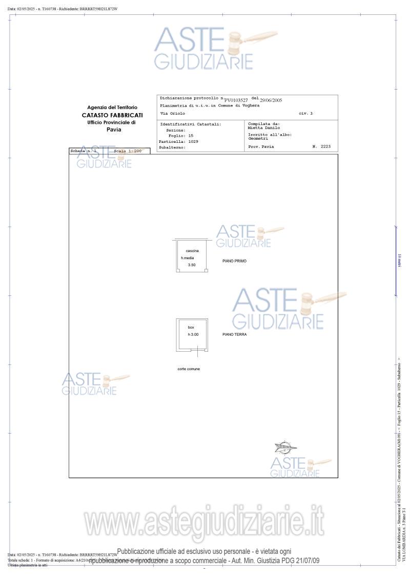 Planimetria del bene