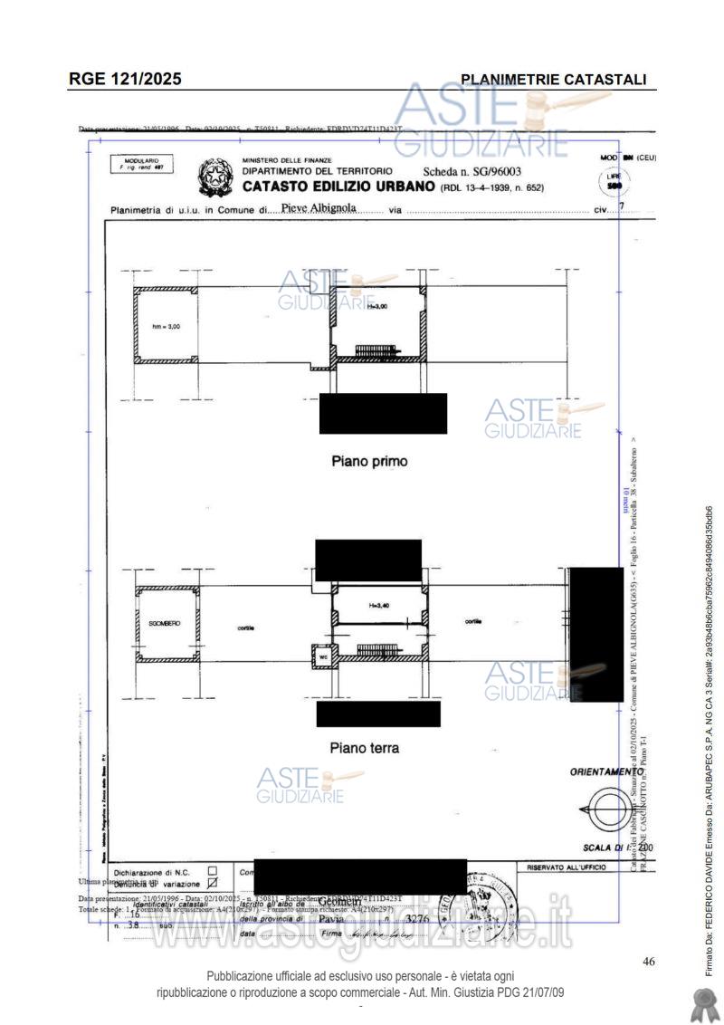 Planimetria del bene