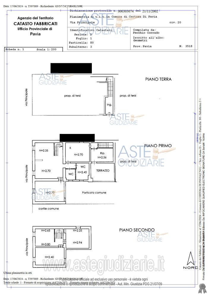 Planimetria del bene