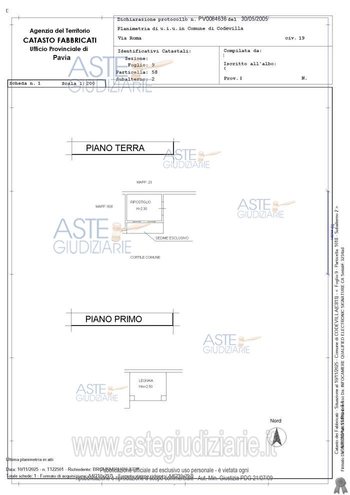 Planimetria del bene