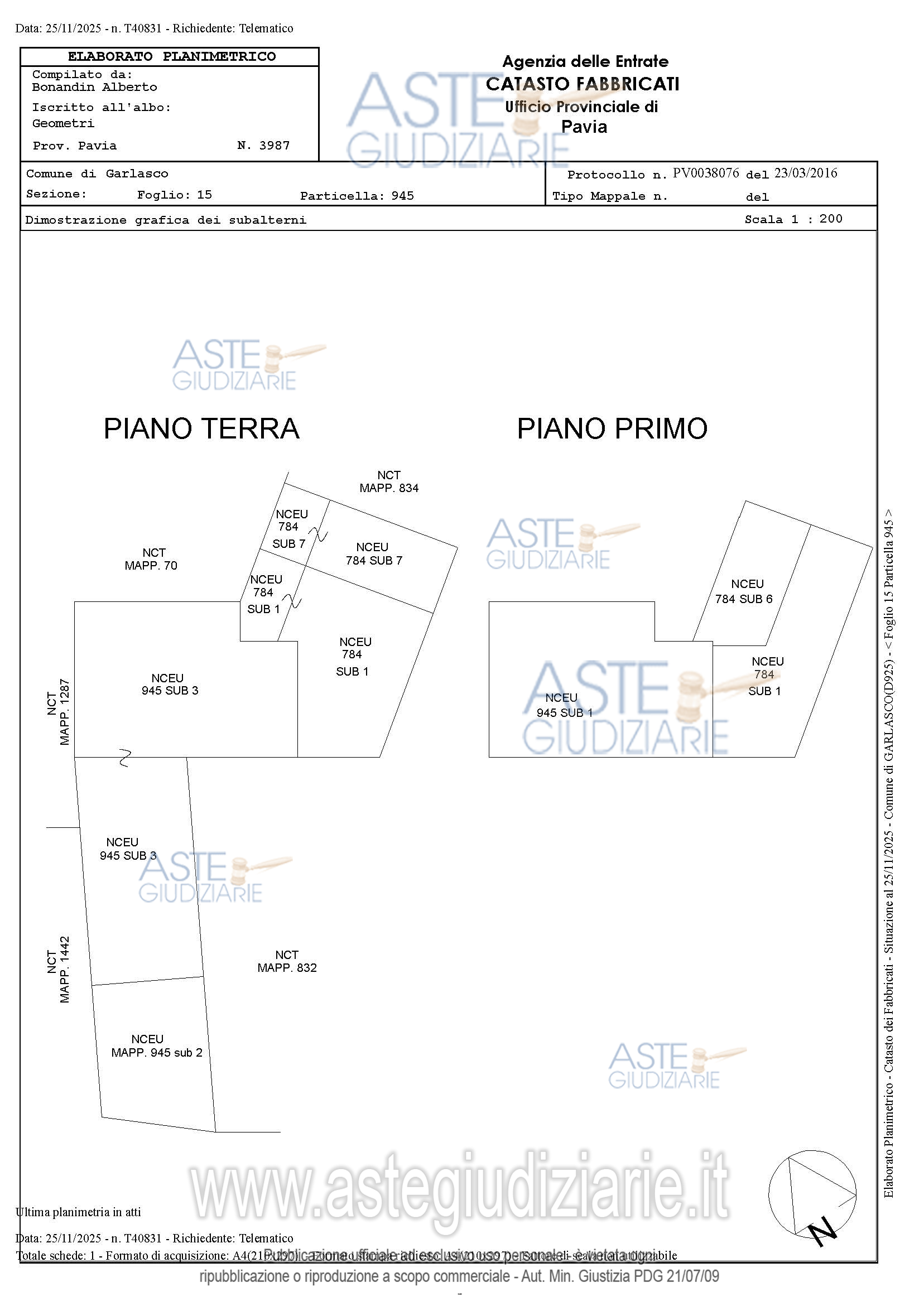 Planimetria del bene