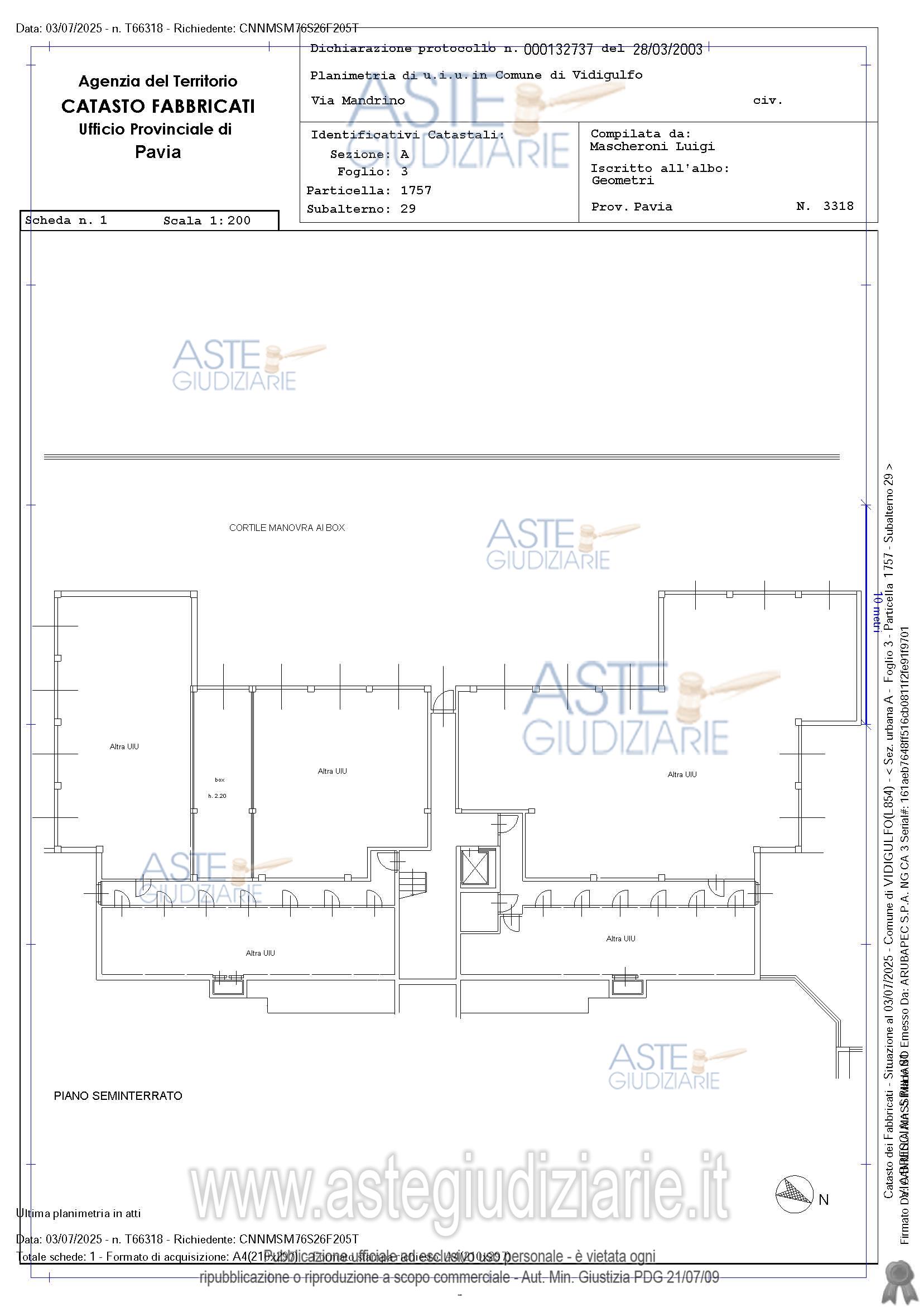 Planimetria del bene