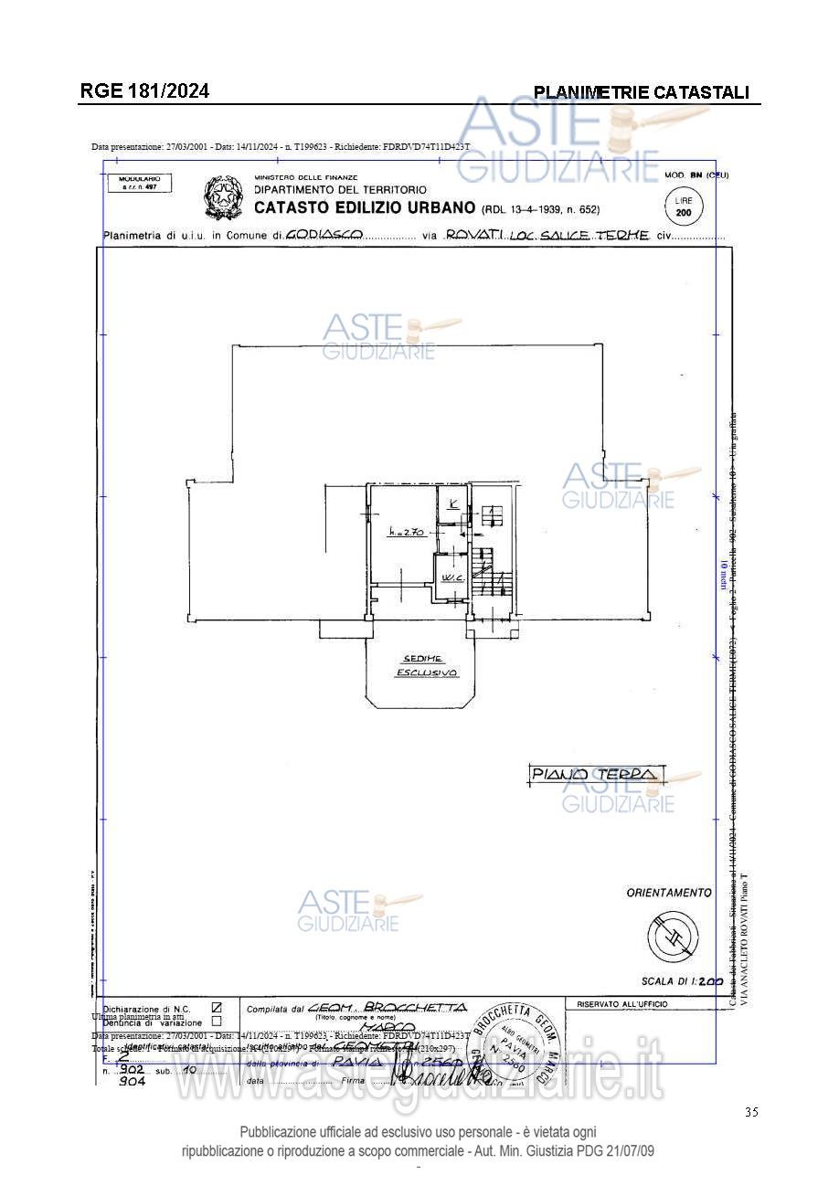 Planimetria del bene