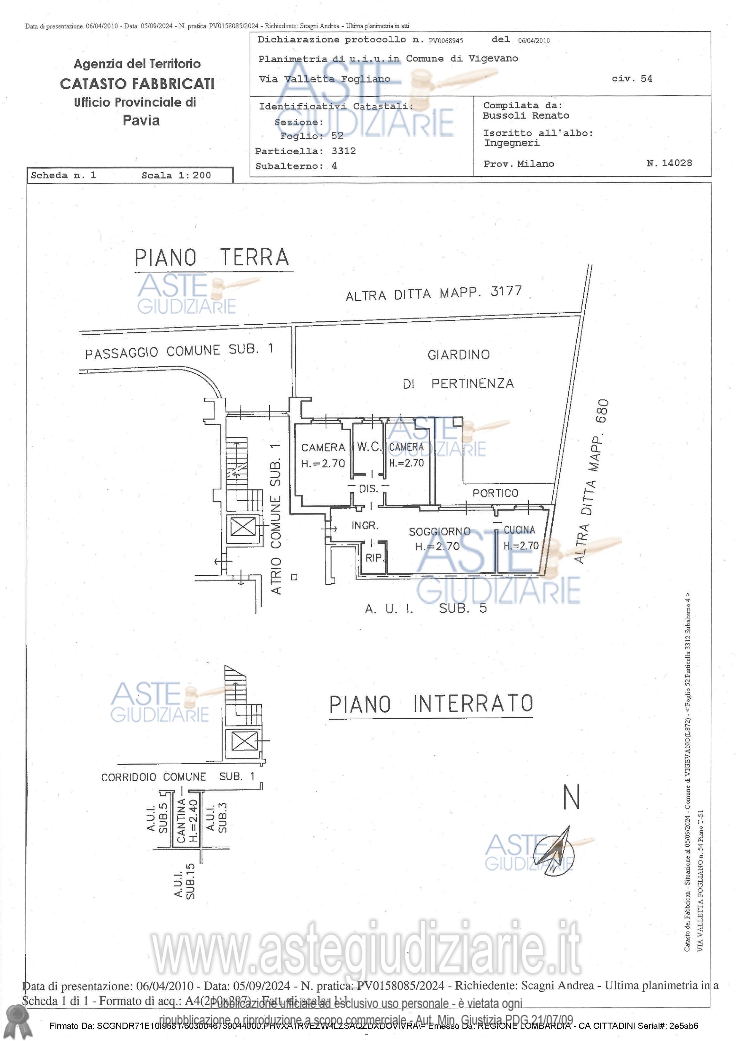 Planimetria del bene