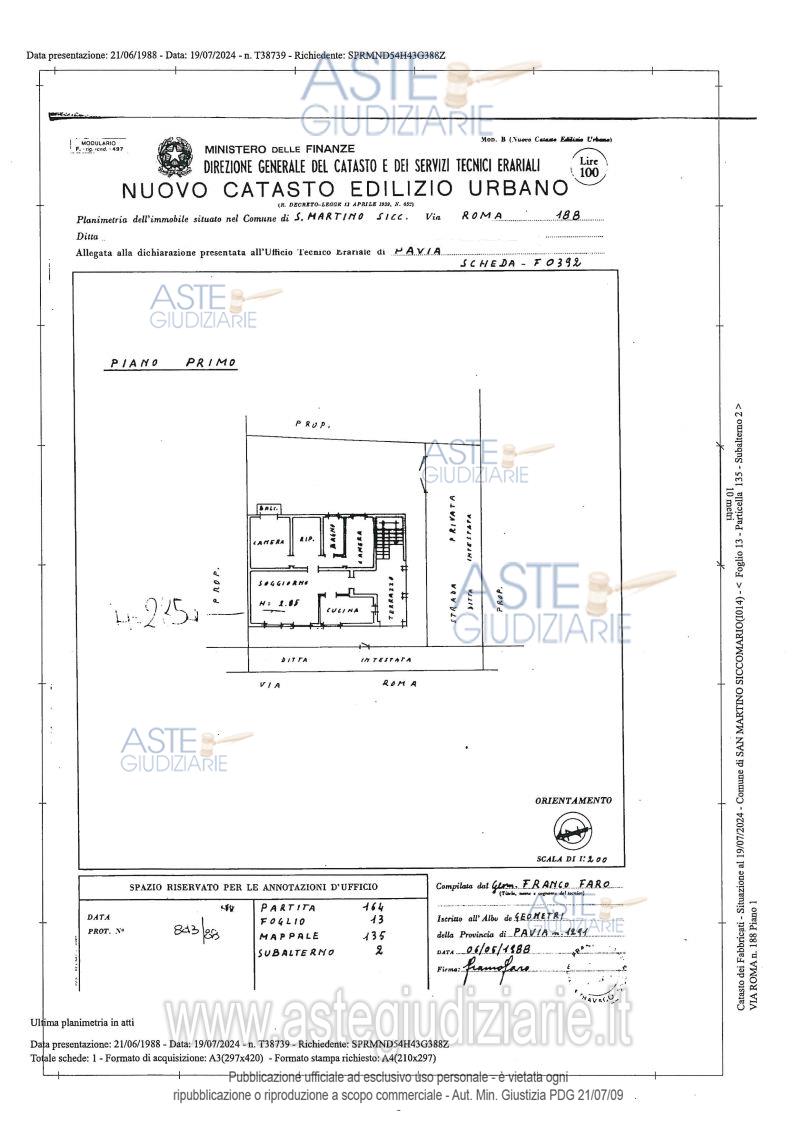 Planimetria del bene