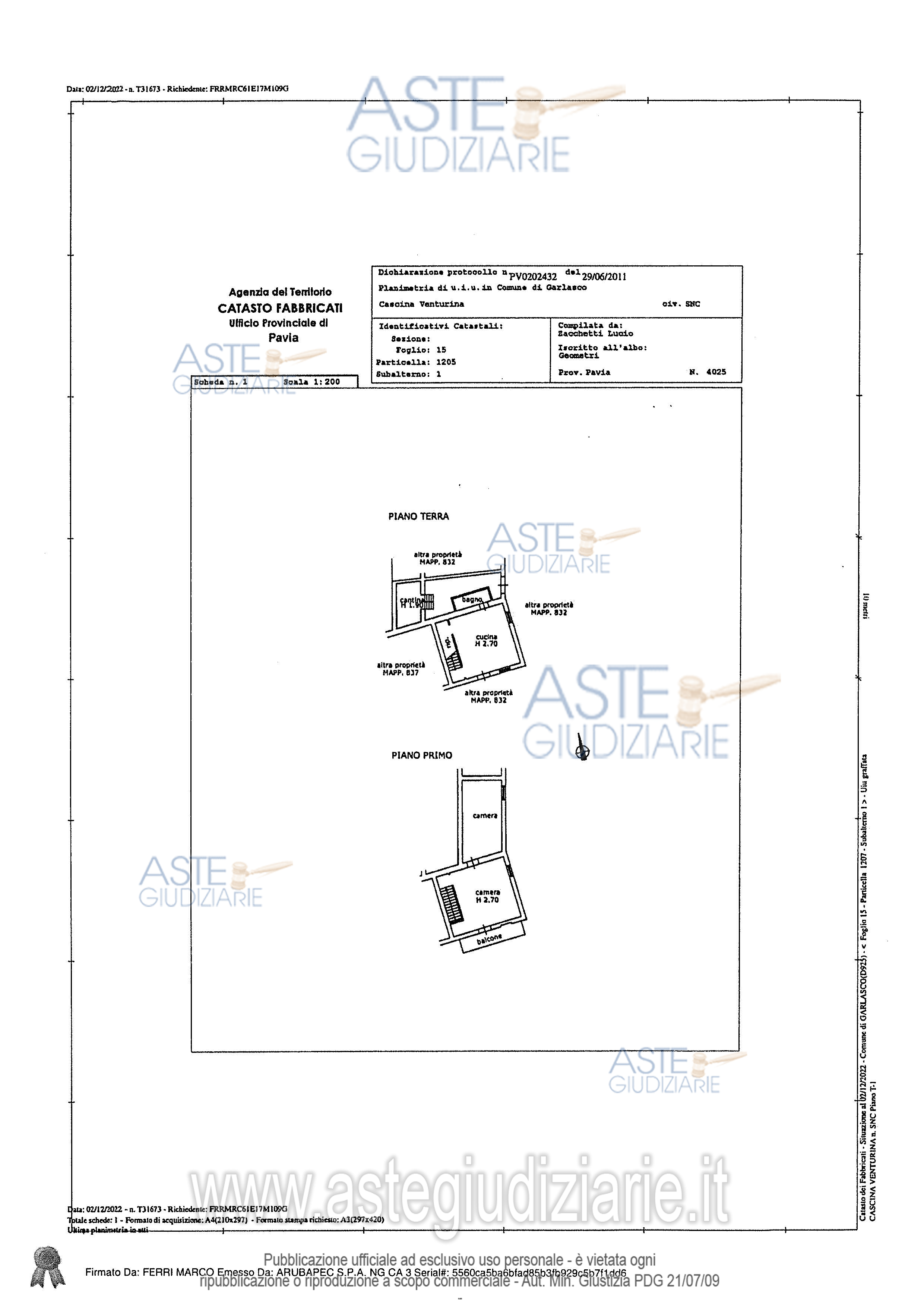 Planimetria del bene