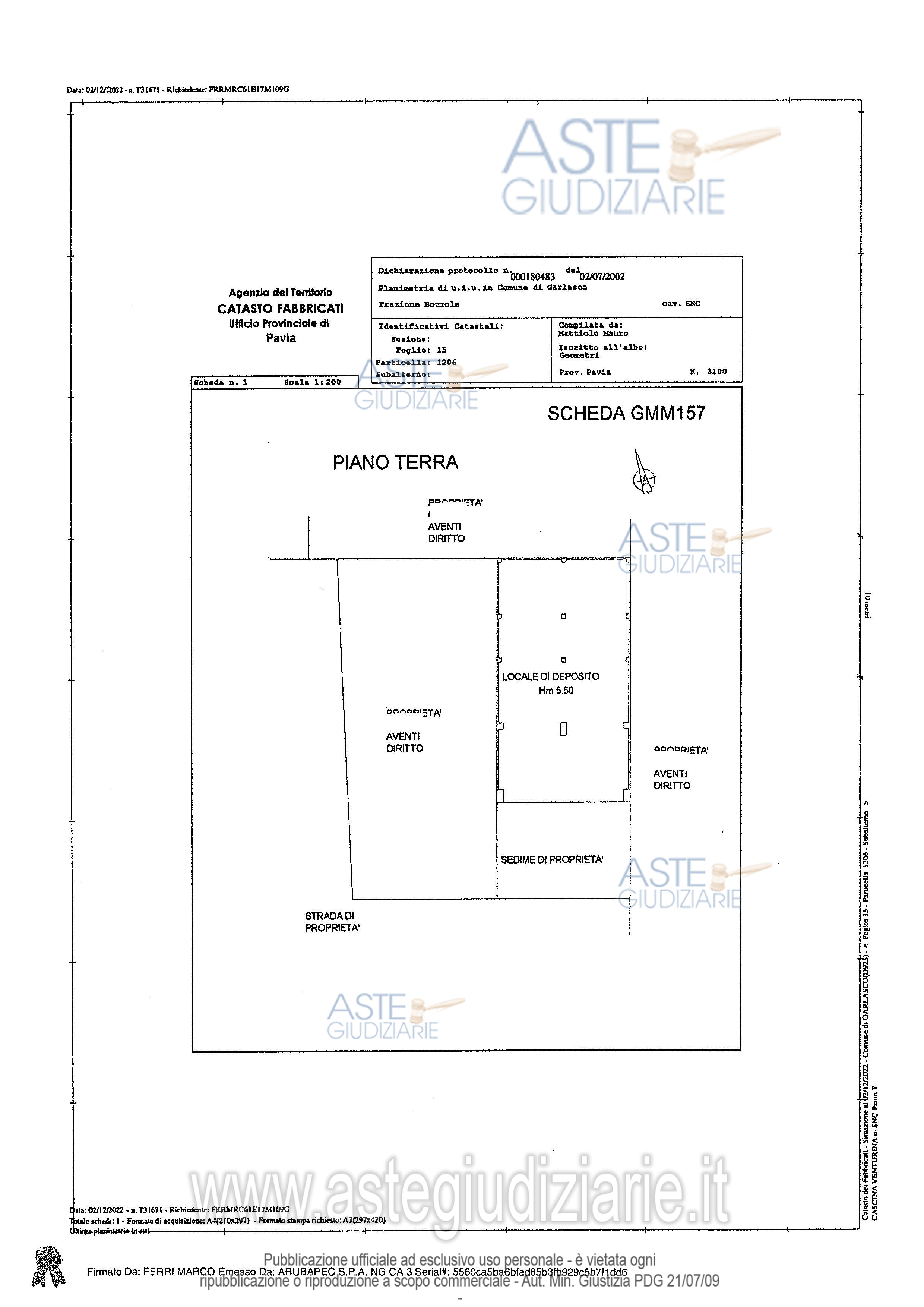 Planimetria del bene