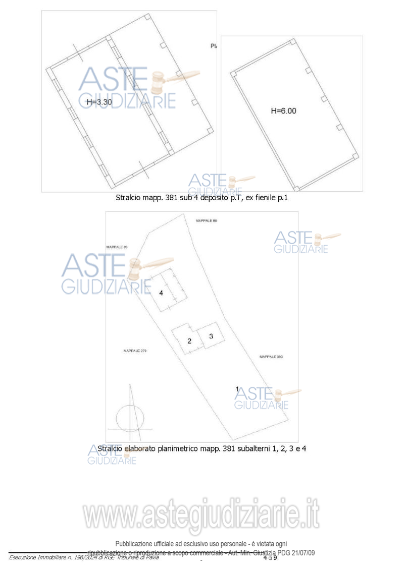 Planimetria del bene