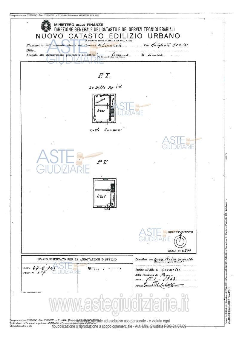 Planimetria del bene