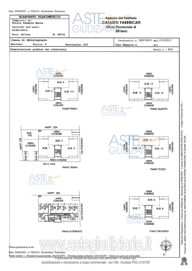 Planimetria del bene