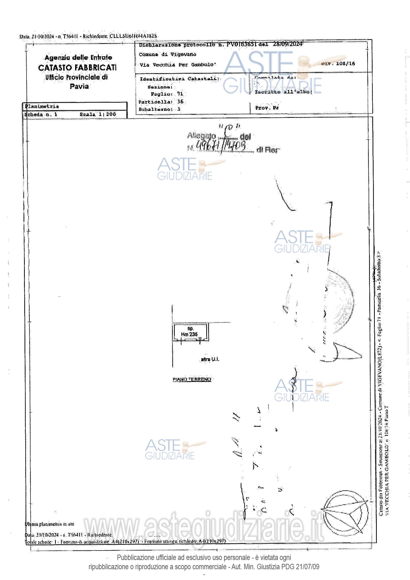 Planimetria del bene