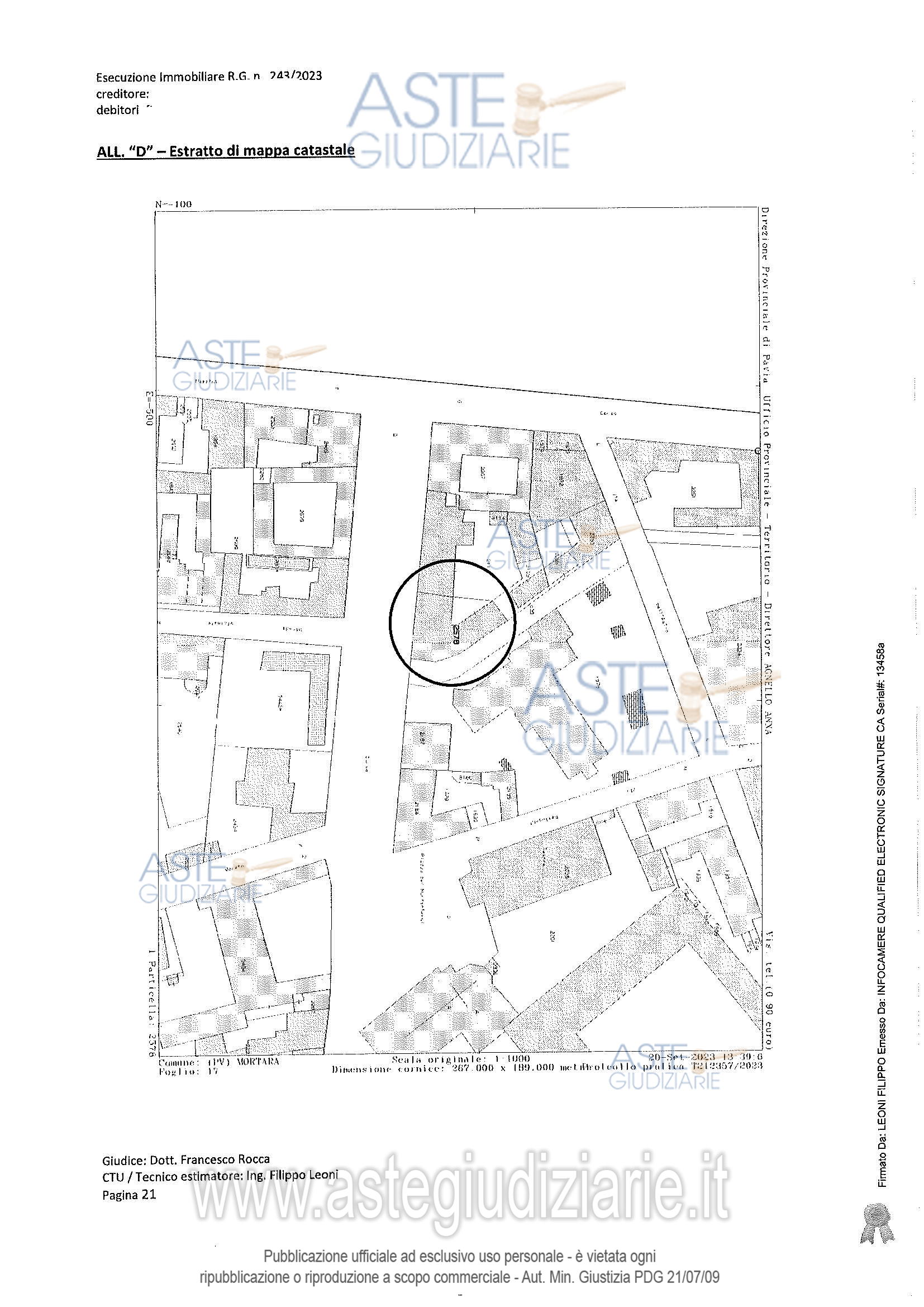 Planimetria del bene