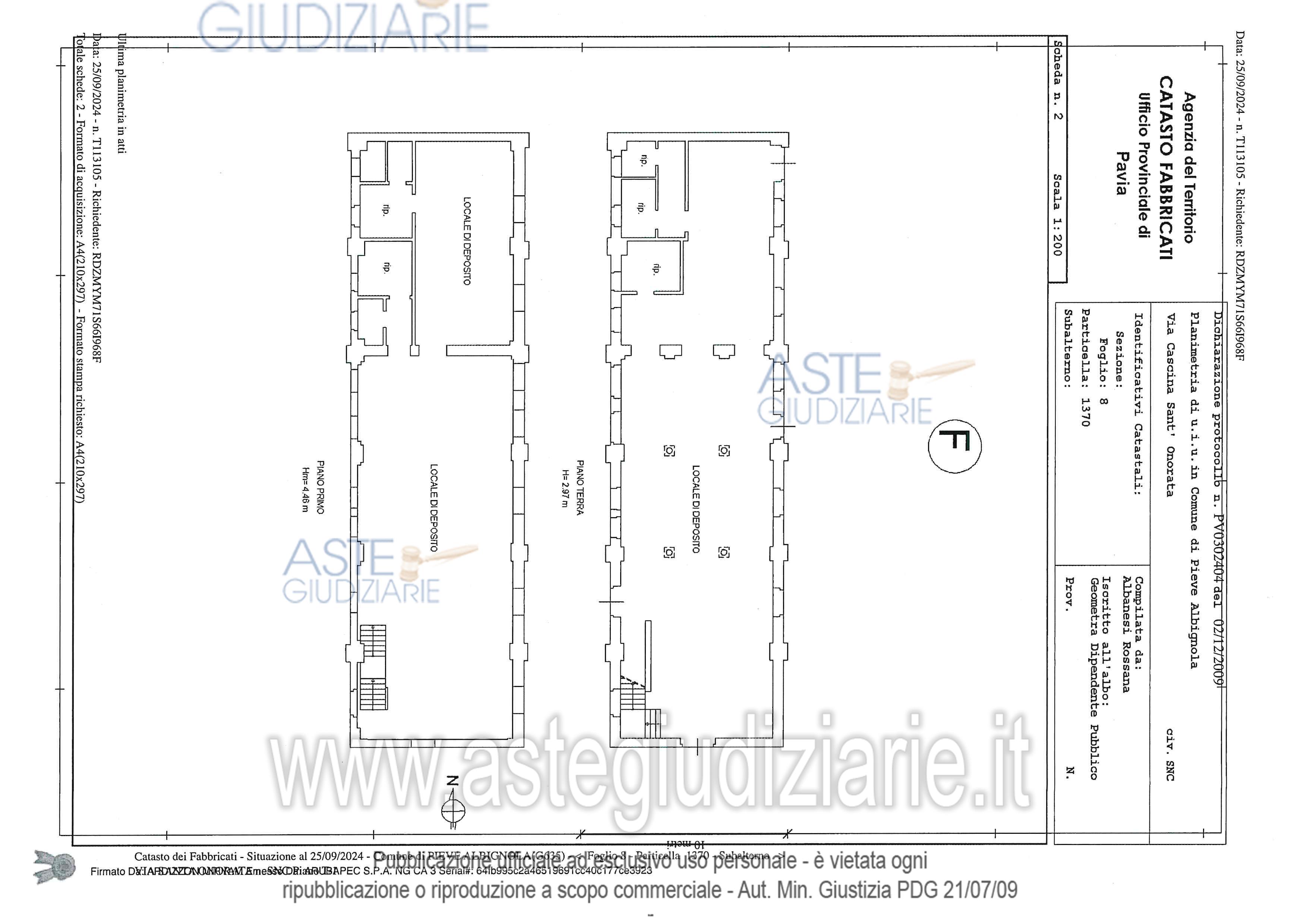 Planimetria del bene