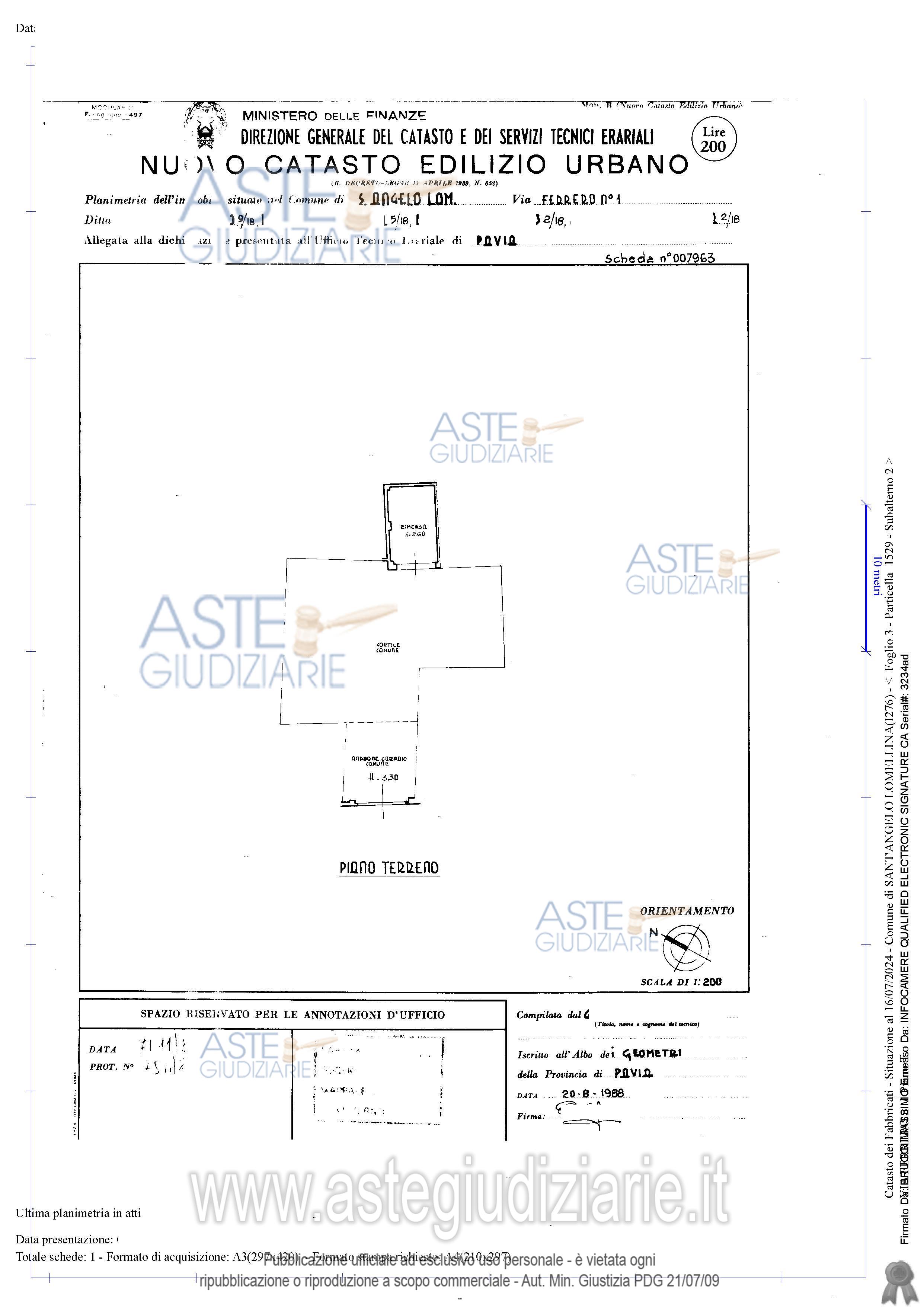 Planimetria del bene