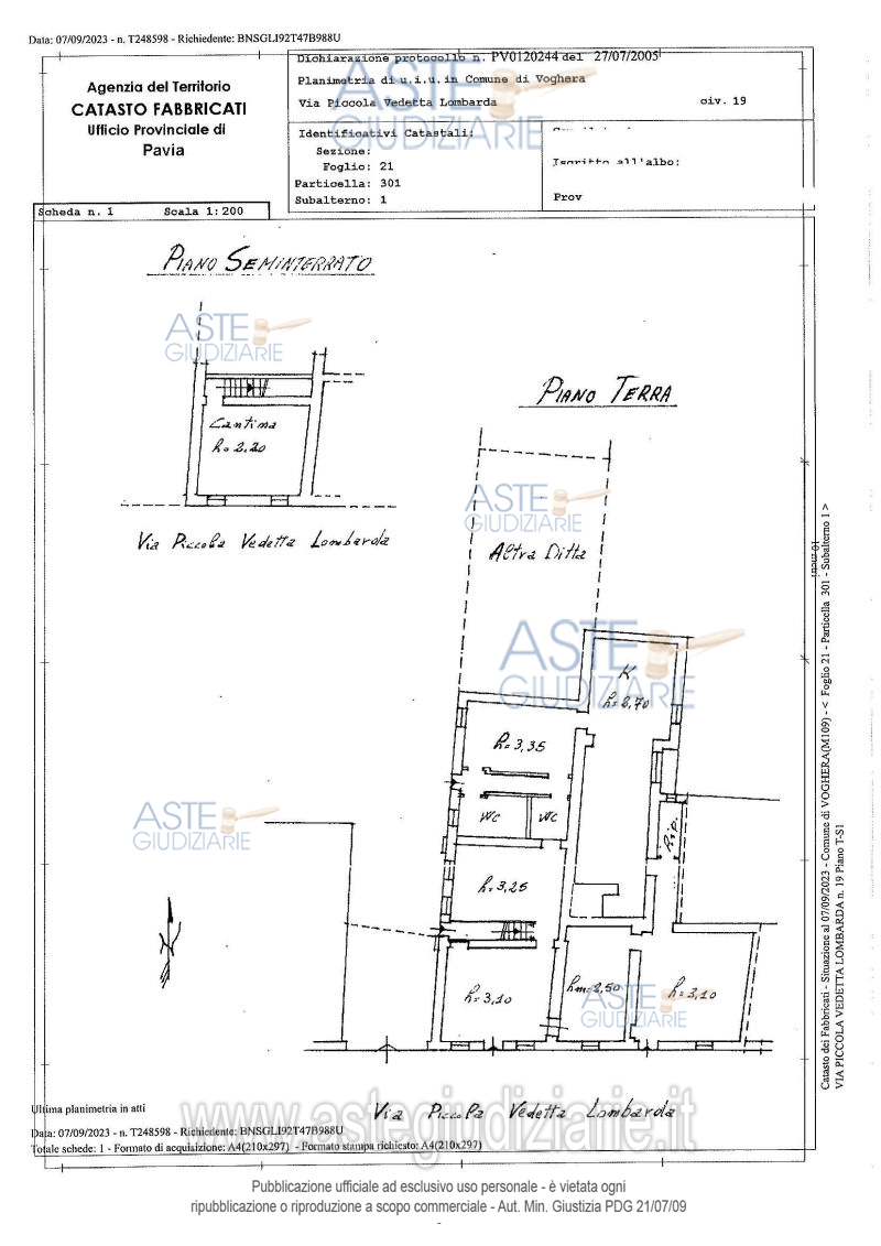 Planimetria del bene