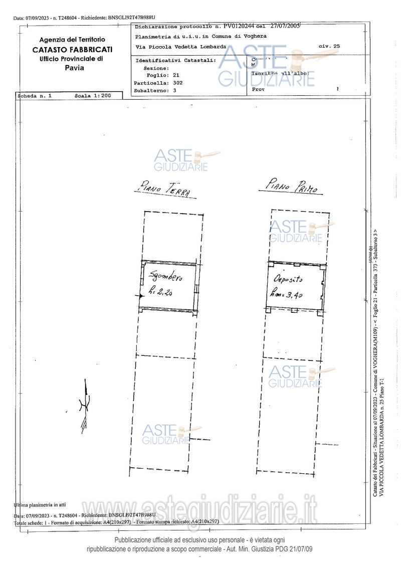 Planimetria del bene