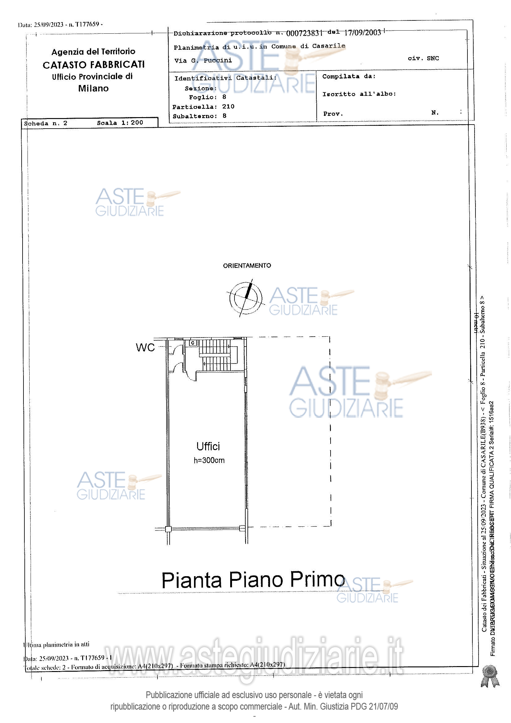 Planimetria del bene