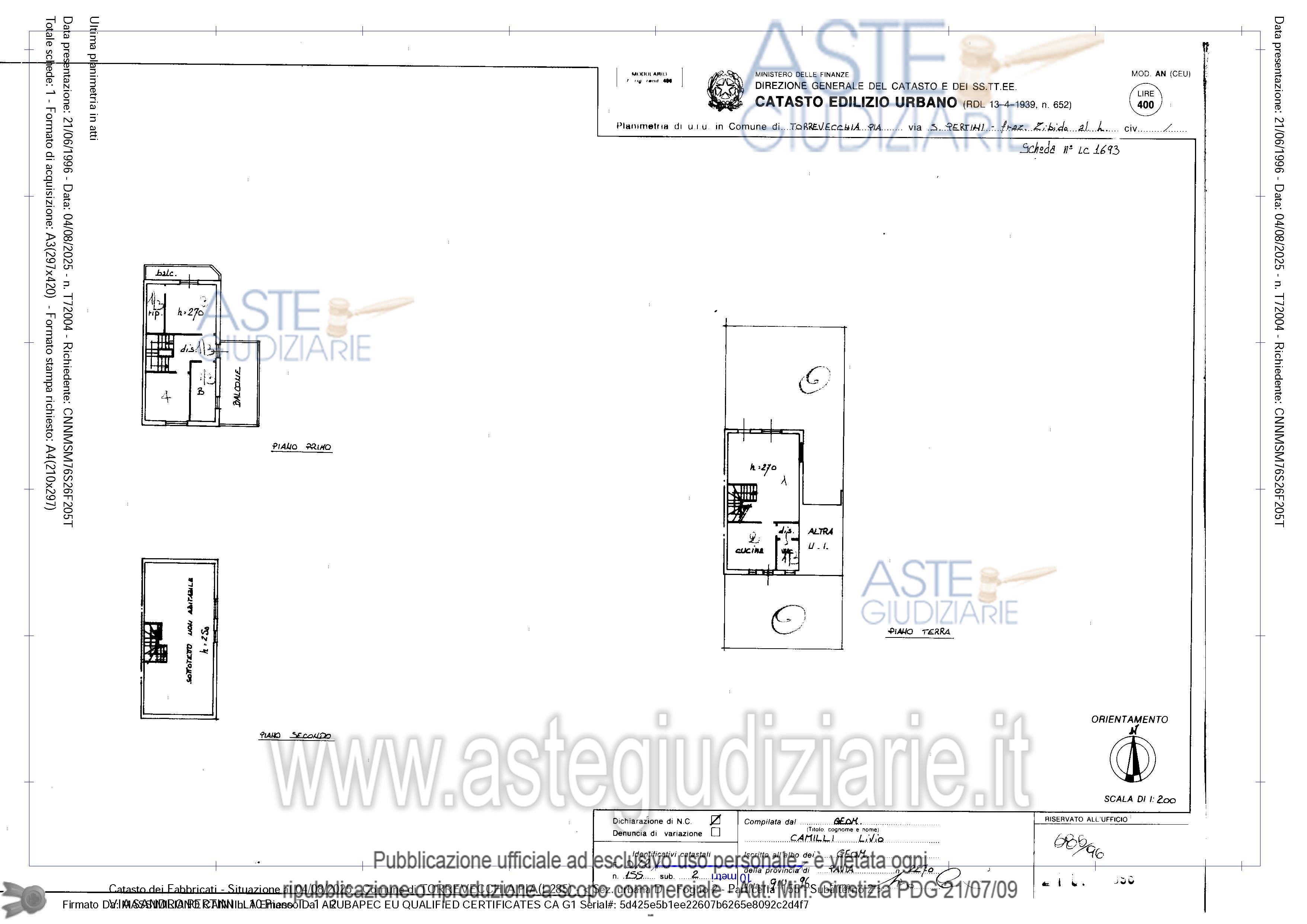 Planimetria del bene