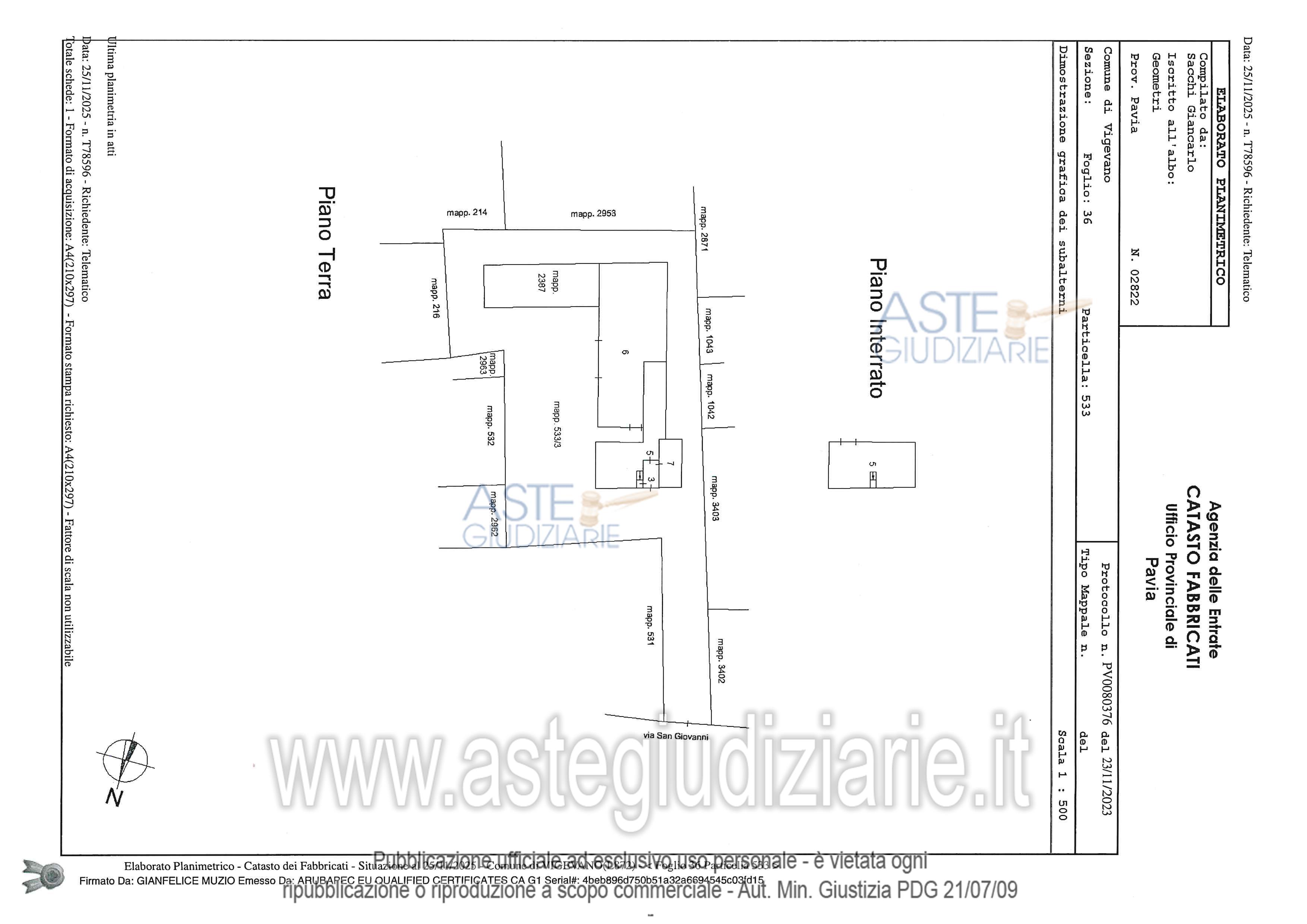 Planimetria del bene