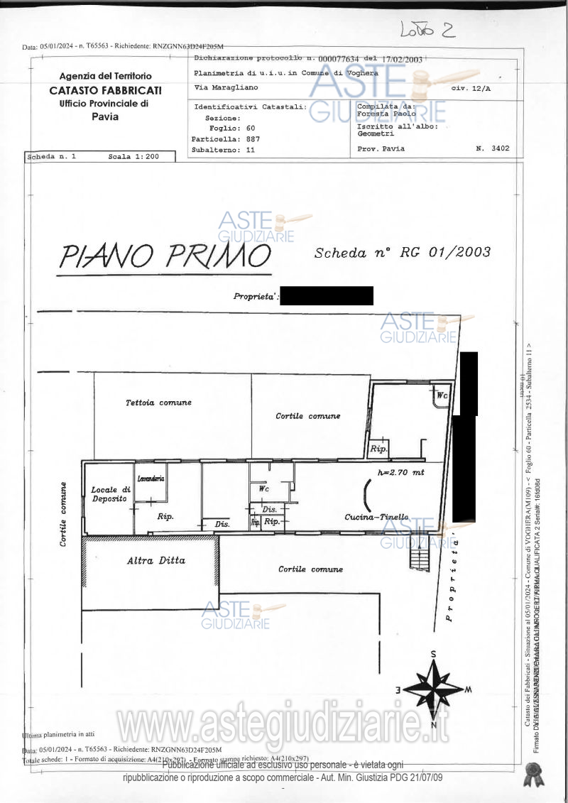 Planimetria del bene