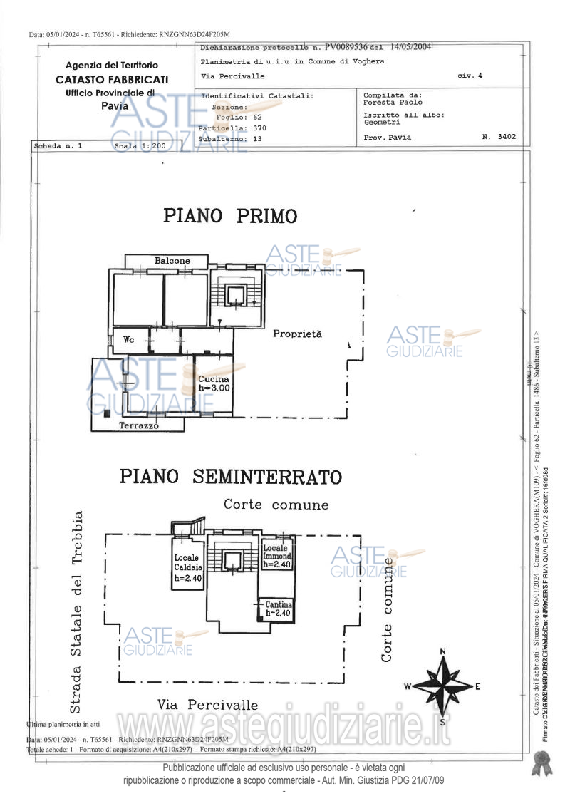 Planimetria del bene