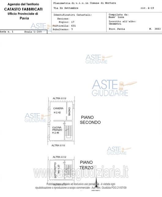 Planimetria del bene