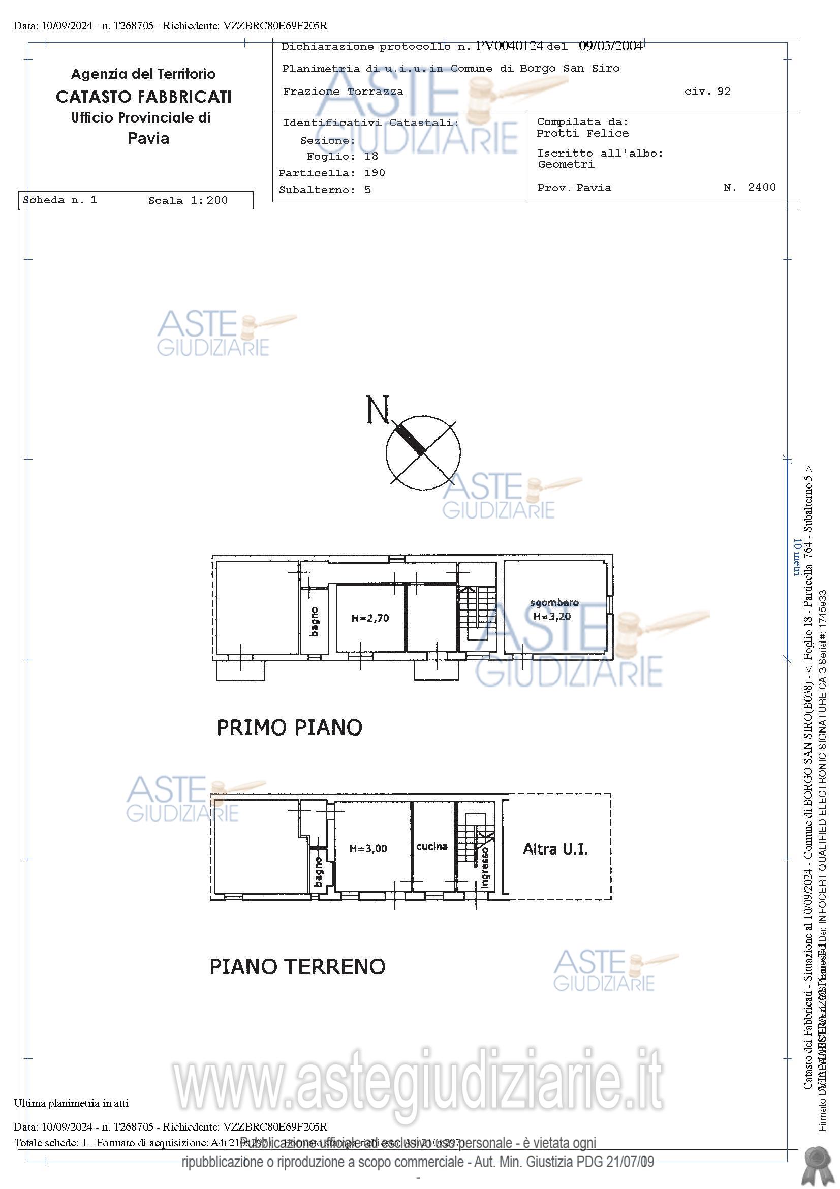 Planimetria del bene