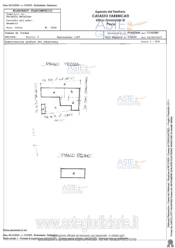 Planimetria del bene