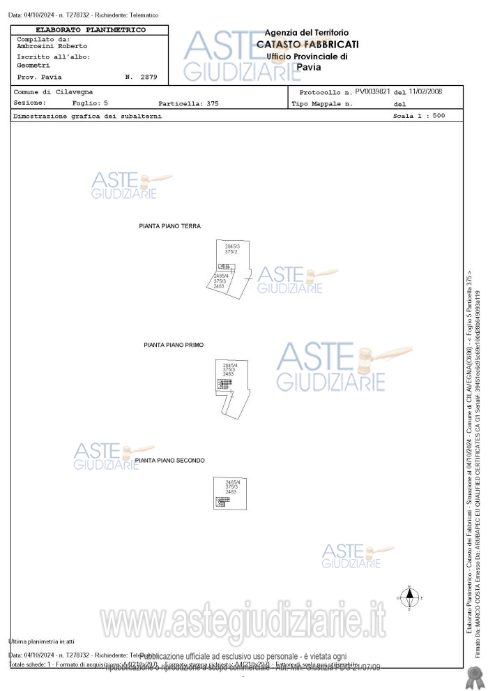 Planimetria del bene