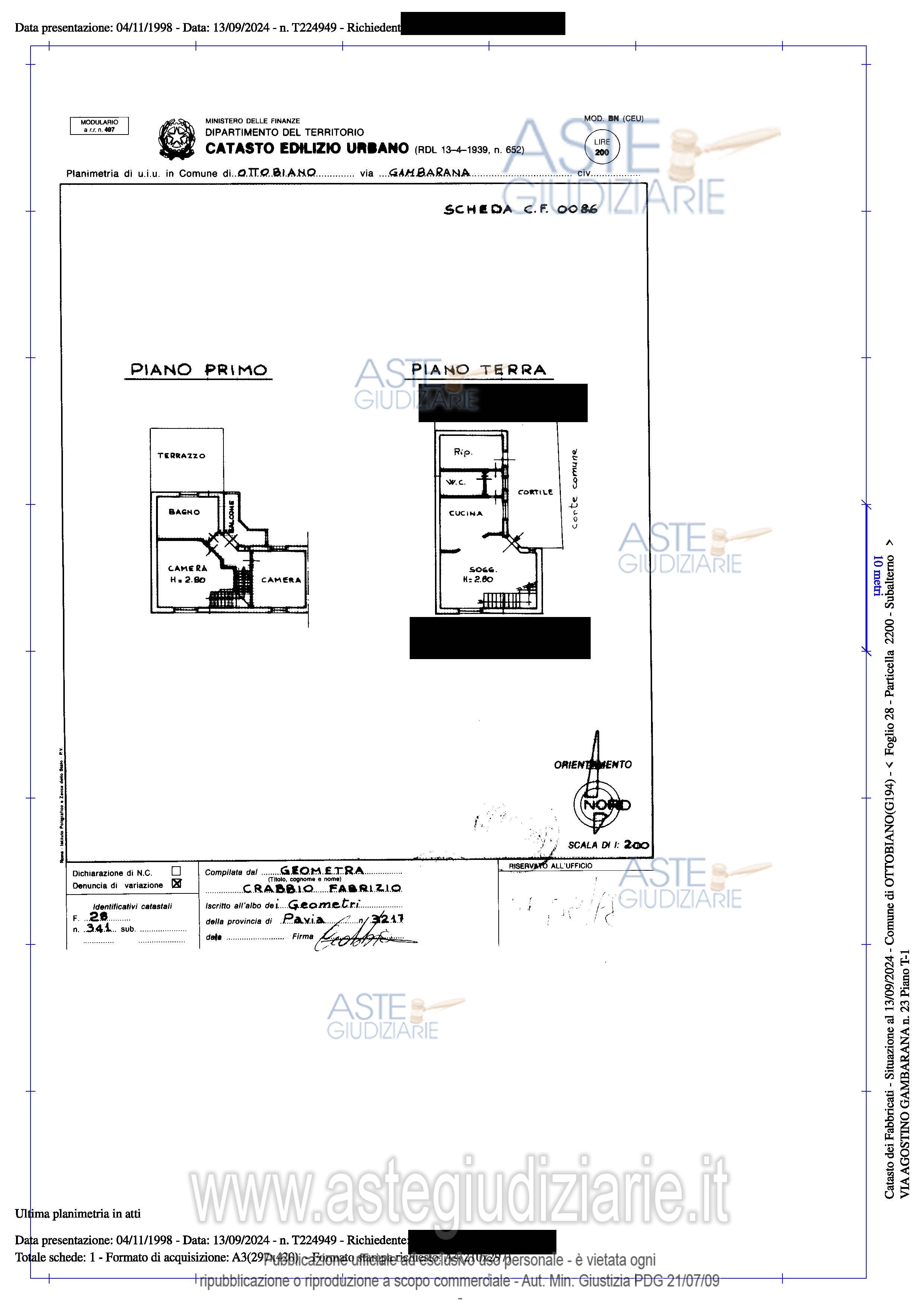 Planimetria del bene