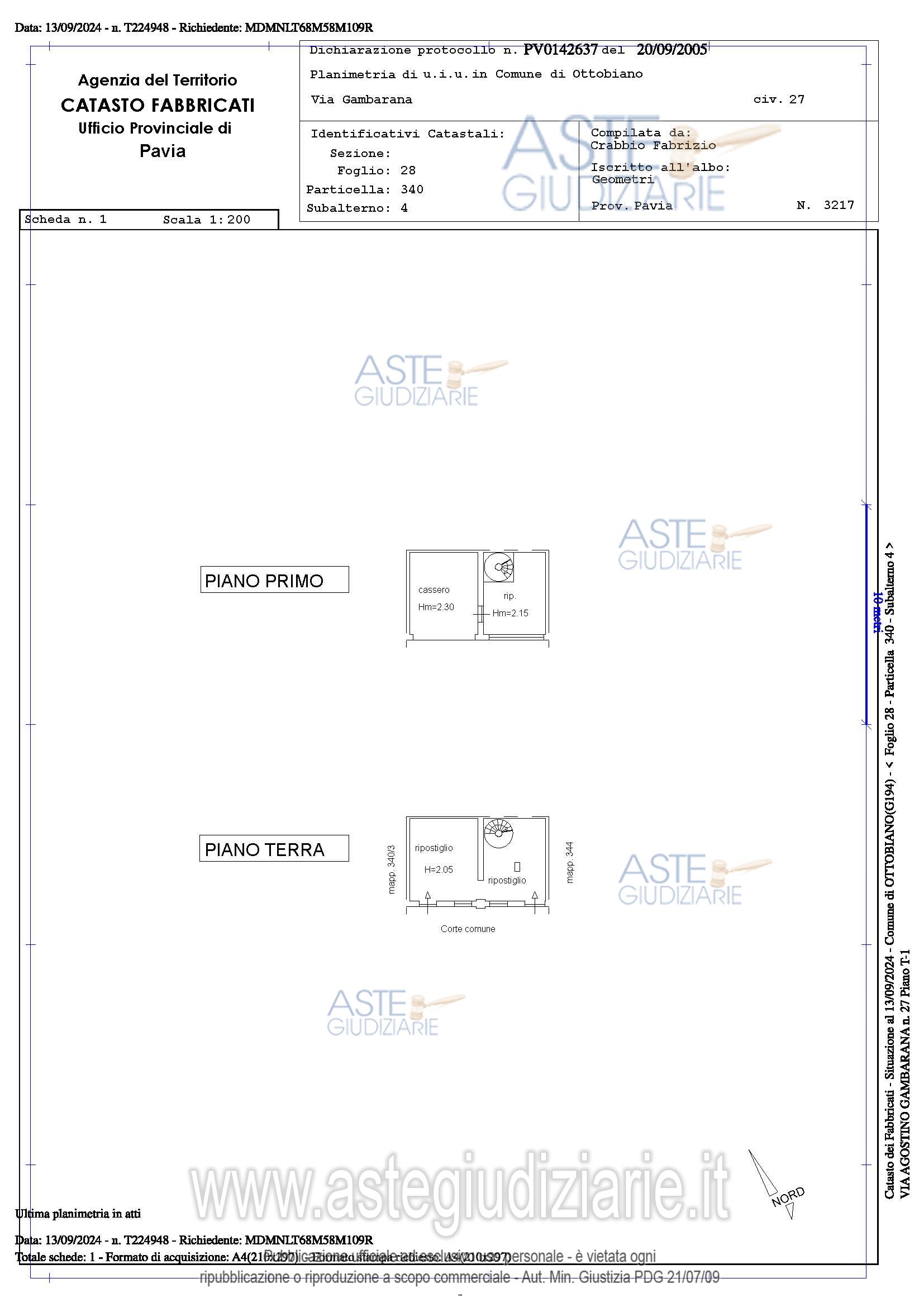 Planimetria del bene