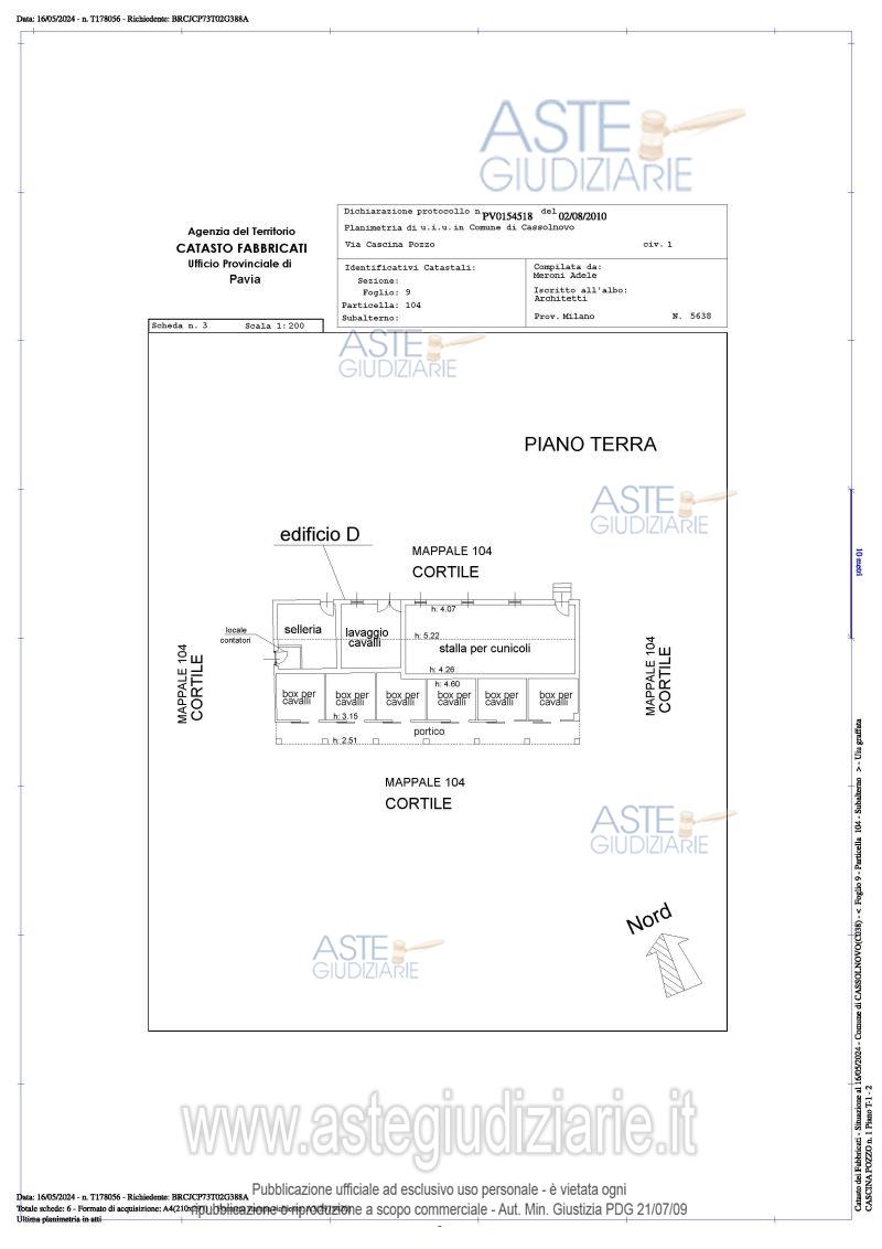 Planimetria del bene