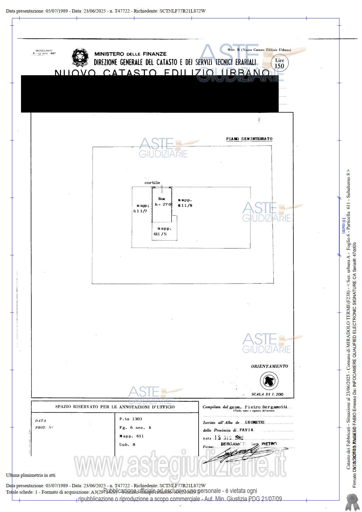 Planimetria del bene