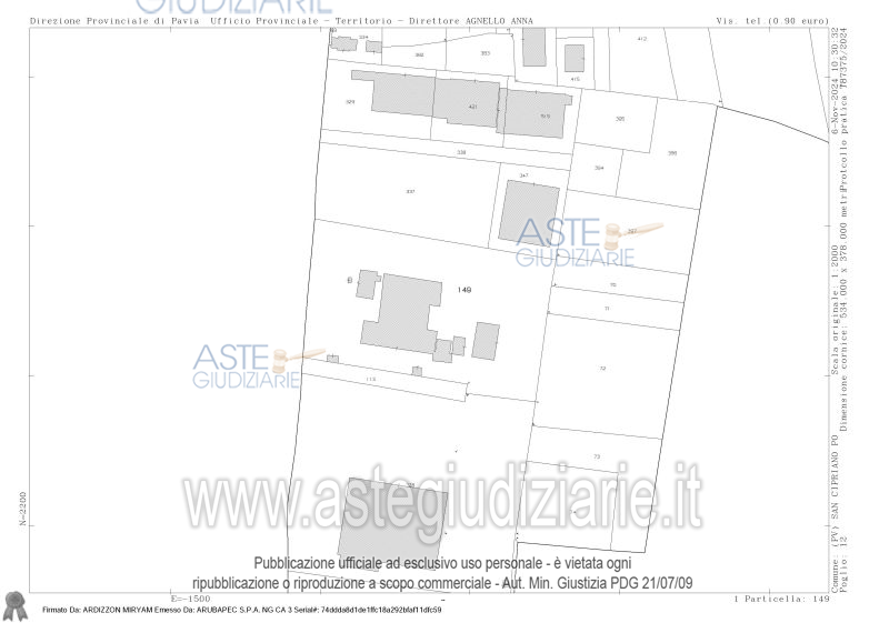 Planimetria del bene